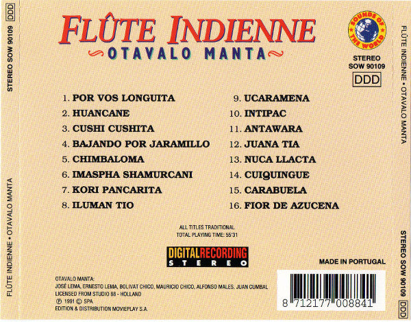 Otavalo Manta : Flute Indienne (CD, Album)