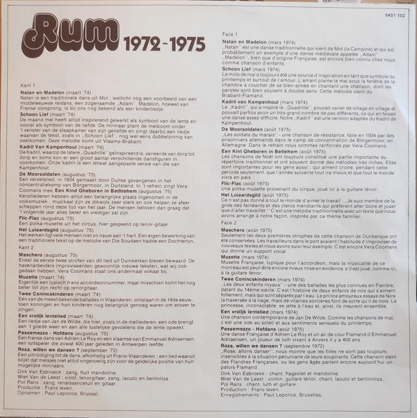 Rum (2) : Rum 1972 - 1975 (LP, Comp)