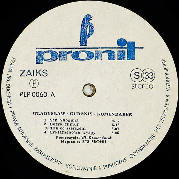 Władysław Komendarek : Dotyk Chmur (LP, Album)