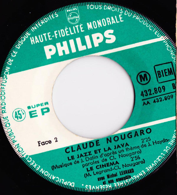 Claude Nougaro : Une Petite Fille (7", EP, Mono)