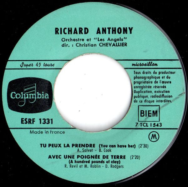 Richard Anthony (2) : Tu Peux La Prendre (7", EP)