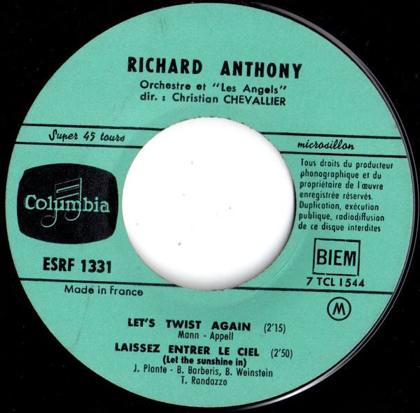 Richard Anthony (2) : Tu Peux La Prendre (7", EP)
