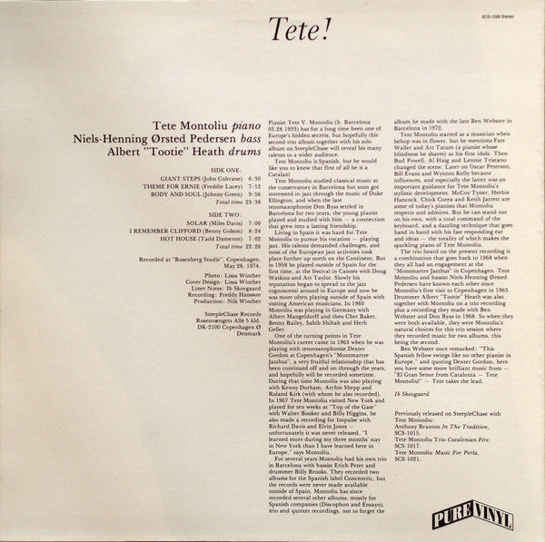 Tete Montoliu Trio : Tete! (LP, Album, RE, Red)