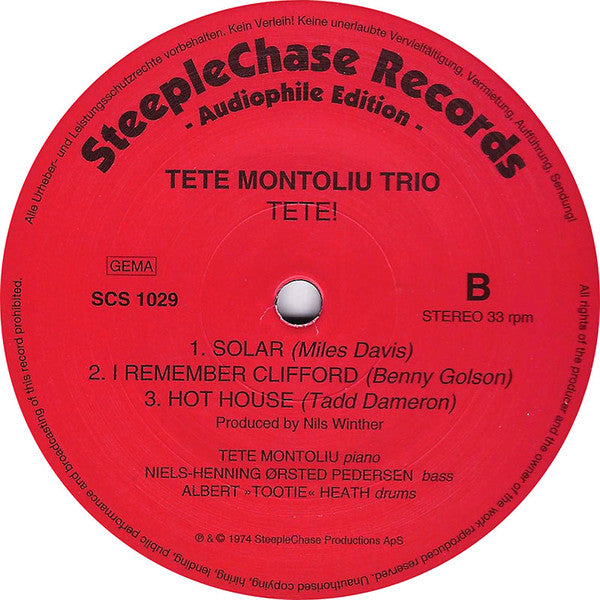 Tete Montoliu Trio : Tete! (LP, Album, RE, Red)