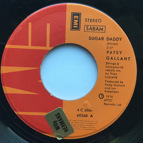 Patsy Gallant : Sugar Daddy / It's Raining This Morning (7", Single)