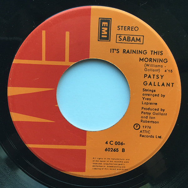 Patsy Gallant : Sugar Daddy / It's Raining This Morning (7", Single)