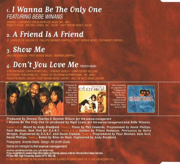 Eternal (2) Featuring BeBe Winans : I Wanna Be The Only One (CD, Maxi)