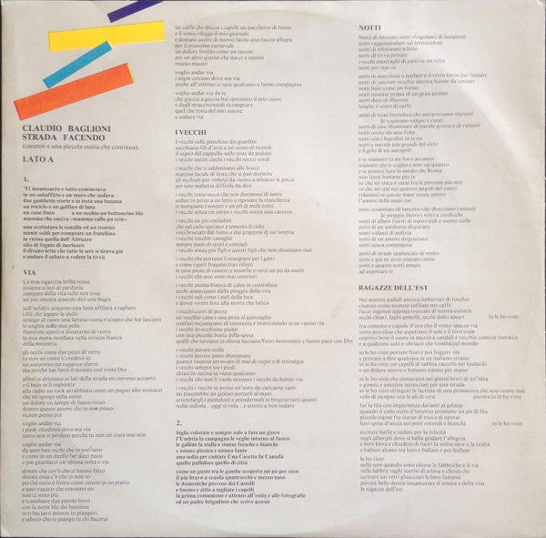 Claudio Baglioni : Strada Facendo (LP, Album, RP)