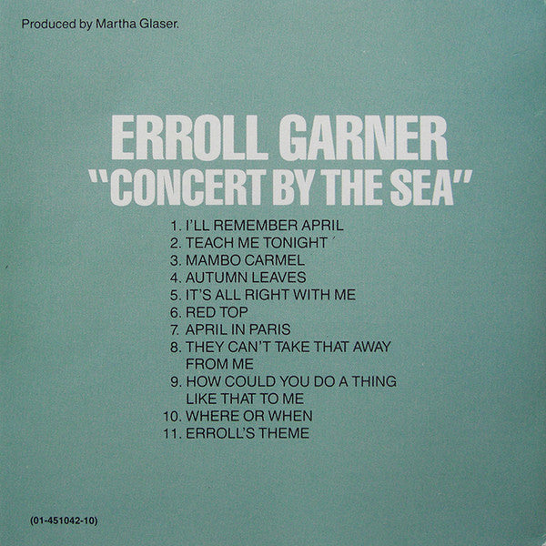 Erroll Garner : "Concert By The Sea" (CD, Album, RE, RM)