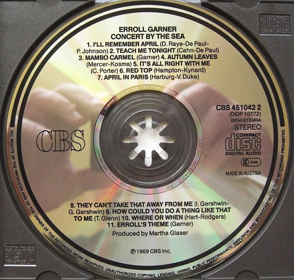 Erroll Garner : "Concert By The Sea" (CD, Album, RE, RM)