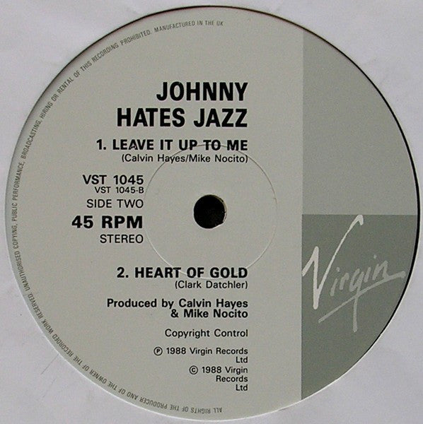 Johnny Hates Jazz : Heart Of Gold (Extended Version) (12", Single, Ltd)