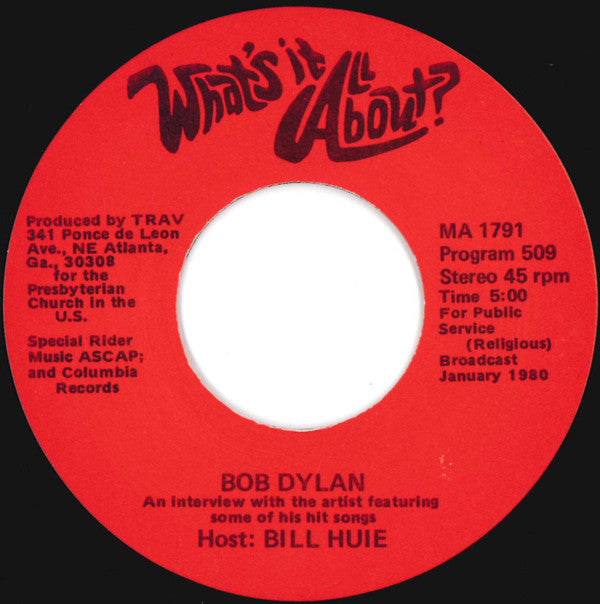 Bob Dylan / David Bowie : What's It All About? (7", Transcription)