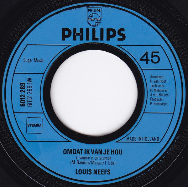 Louis Neefs : Omdat Ik Van Je Hou (7", Single)