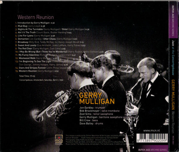 Gerry Mulligan : Western Reunion - The Sextet Live In Amsterdam  1956 (CD, Album, Dig)