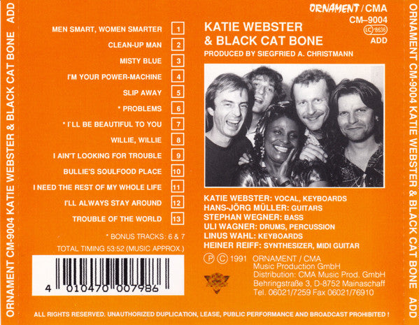 Katie Webster & Black Cat Bone (2) : Men Smart, Women Smarter (CD, Album)