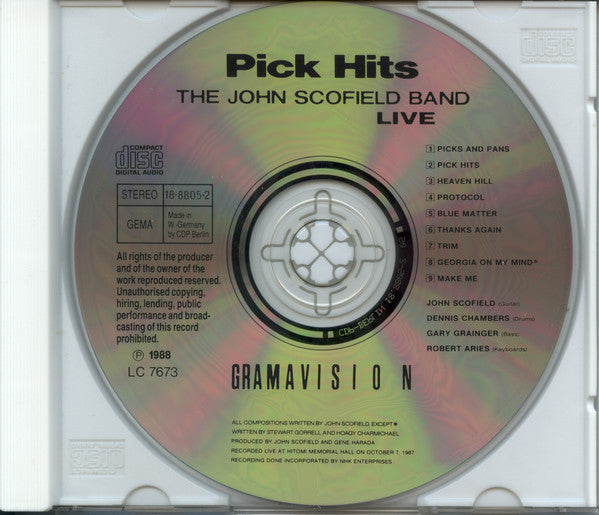 The John Scofield Band : Pick Hits Live (CD, Album, RE)