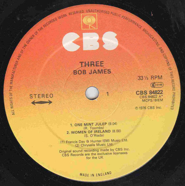 Bob James : Three (LP, Album, RE)