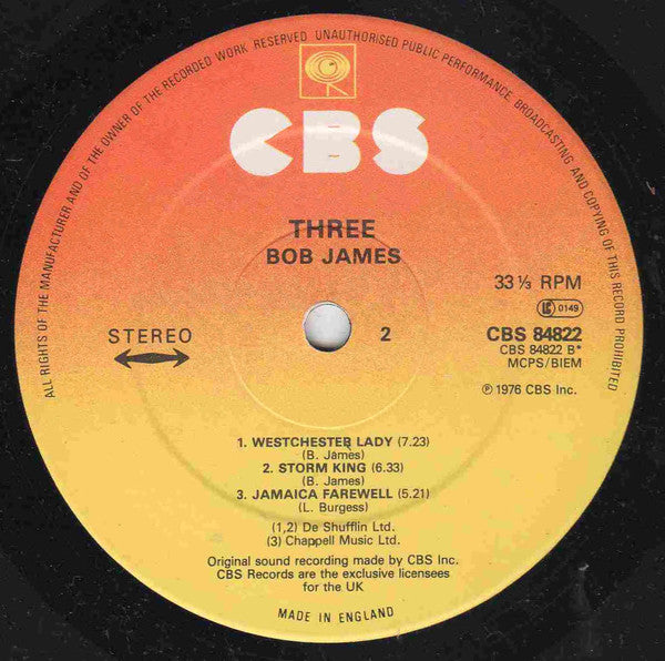 Bob James : Three (LP, Album, RE)