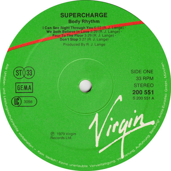 Supercharge (2) : Body Rhythm (LP, Album)