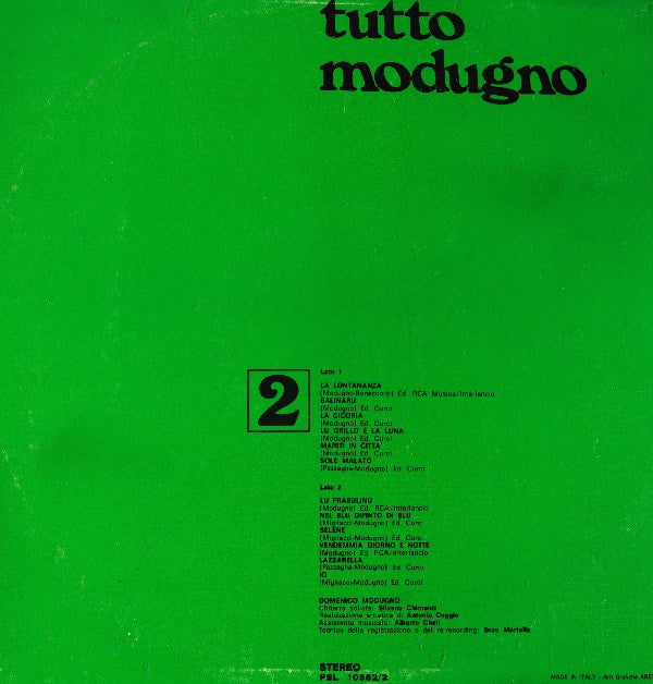 Domenico Modugno : Tutto Modugno 2 (LP, Comp)