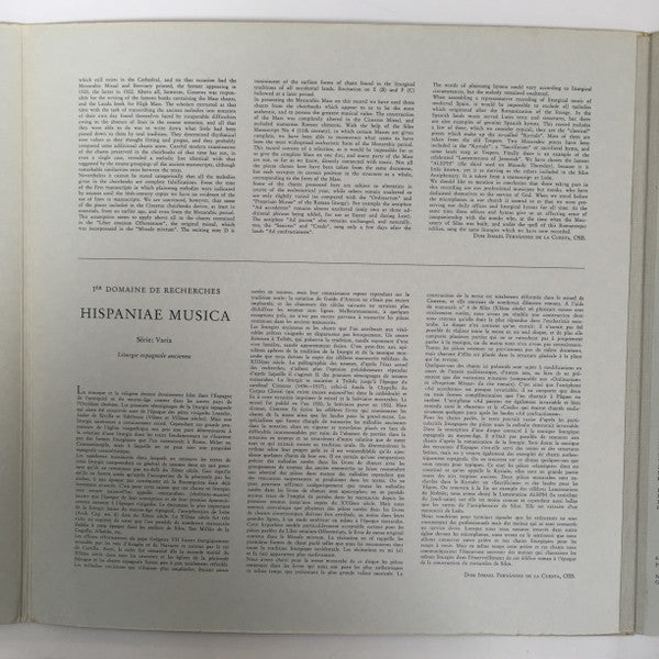 Coro De Monjes Del Monasterio De Santo Domingo De Silos, Ismael Fernández De La Cuesta : Altspanische Liturgie (Ancient Spanish Liturgy);Misa Mozarabe; Melodias Liturgicas (LP, Gat)