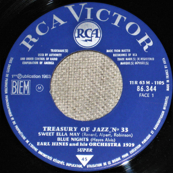 Earl Hines And His Orchestra : Treasury Of Jazz No. 33  (7", EP, Mono)