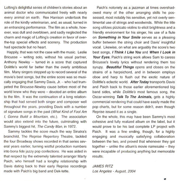 Sammy Davis Jr. : Sings The Complete "Dr. Dolittle" (CD, RE)