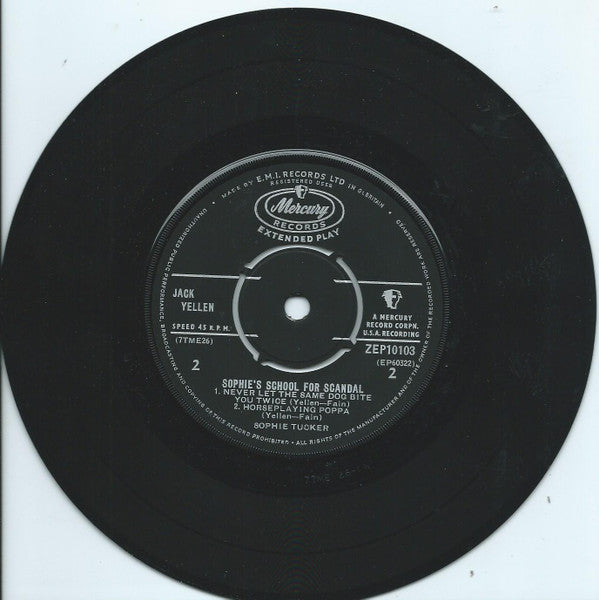Sophie Tucker : Sophie's School For Scandal (7", EP)