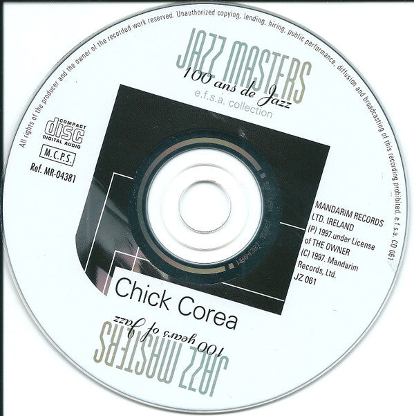 Chick Corea : Jazz Masters (100 Ans De Jazz) (CD, Album, RE)