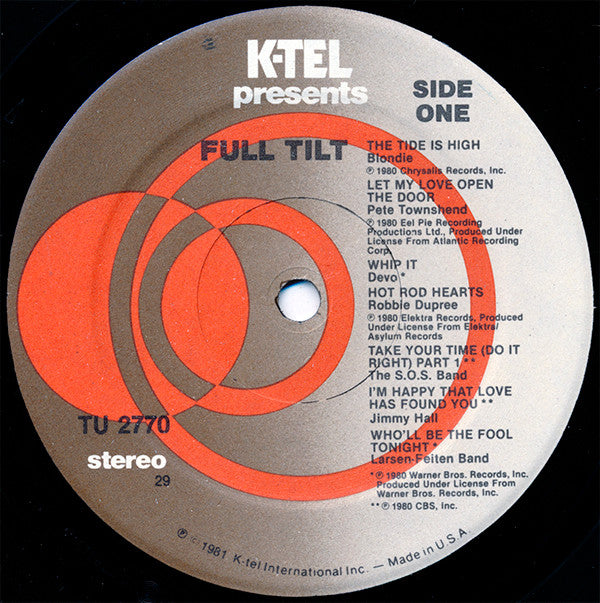 Various : Full Tilt (LP, Comp, 29)