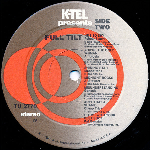 Various : Full Tilt (LP, Comp, 29)