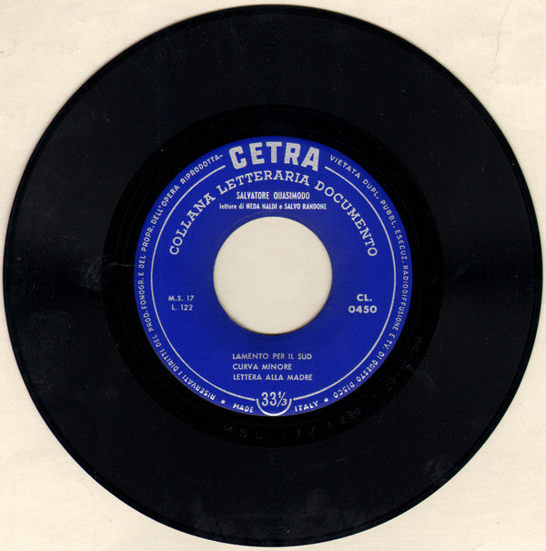 Neda Naldi, Salvo Randone : Quasimodo Premio Nobel (7", RE)