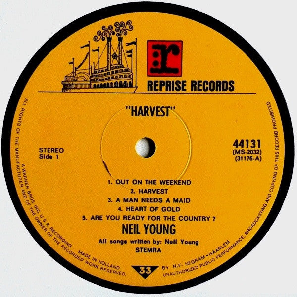 Neil Young : Harvest (LP, Album, Gat)