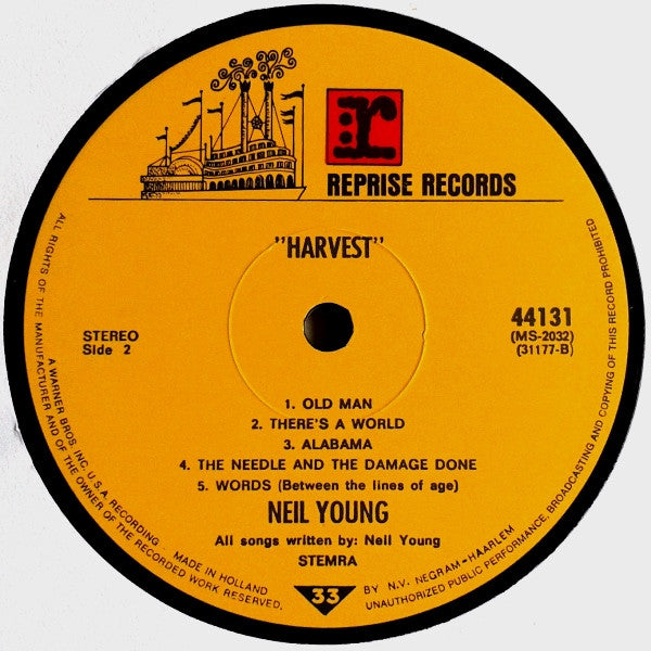 Neil Young : Harvest (LP, Album, Gat)