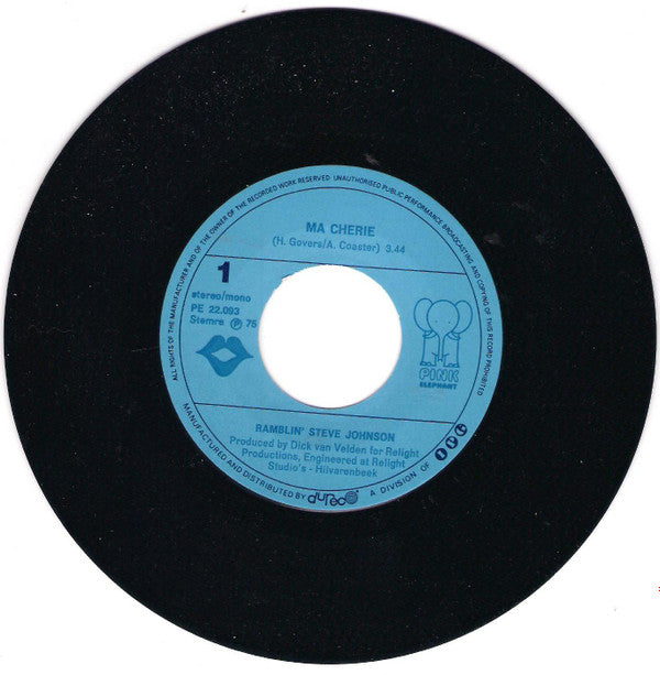 Ramblin' Steve Johnson : Ma Cherie (7", Single)
