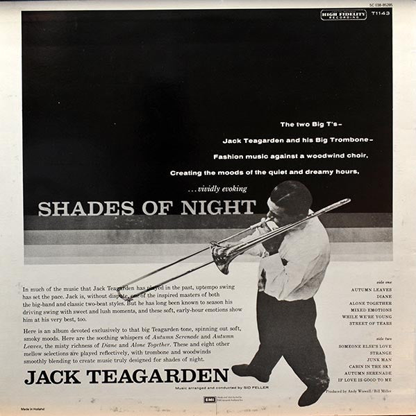 Jack Teagarden : Shades Of Night (LP, Album, Mono, RE)