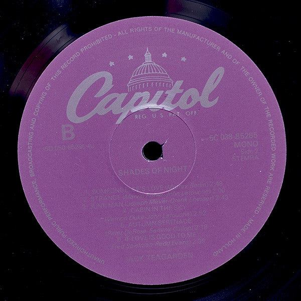Jack Teagarden : Shades Of Night (LP, Album, Mono, RE)