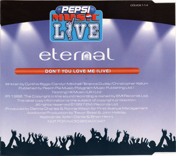 Eternal (2) : Don't You Love Me (Live) (CD, J-c)