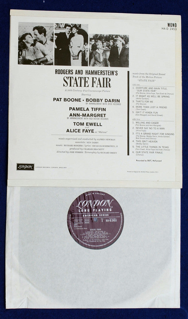 Rodgers & Hammerstein - Pat Boone / Bobby Darin / Pamela Tiffin / Ann Margret / Tom Ewell / Alice Faye : State Fair (LP, Album, Mono)