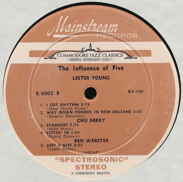 Coleman Hawkins, Lester Young, Ben Webster, Don Byas, Leon "Chu" Berry : The Influence Of Five (LP, Comp)