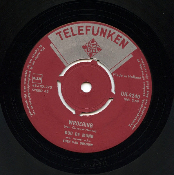Duo de Munk : Wroeging (7", Single, Mono)