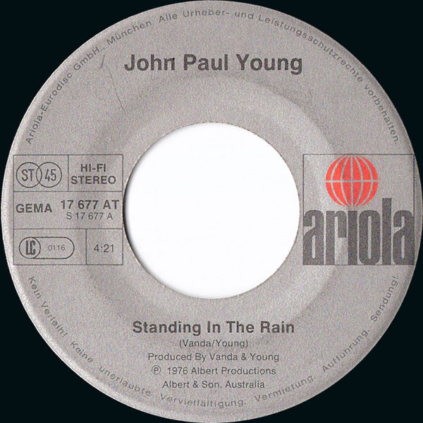 John Paul Young : Standing In The Rain / Keep On Smiling (7", Single)