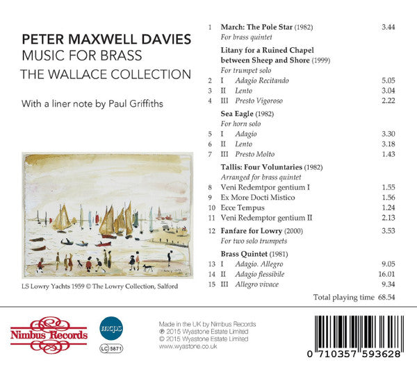Peter Maxwell Davies : Music For Brass (CD, Album)