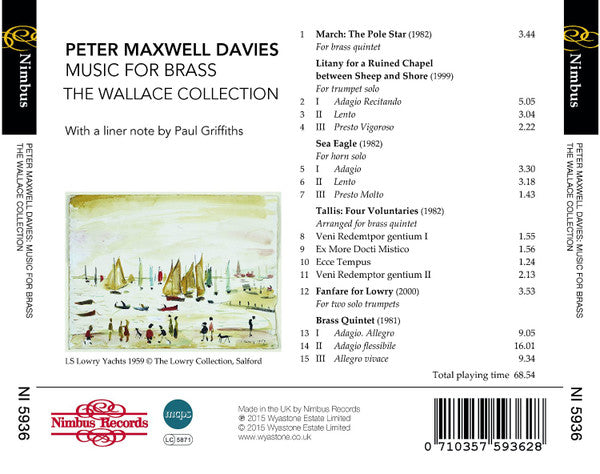Peter Maxwell Davies : Music For Brass (CD, Album)