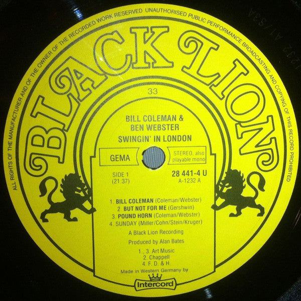 Bill Coleman (2) / Ben Webster : Swingin' In London (LP, Album)