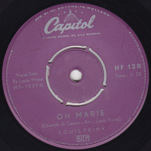 Louis Prima : Oh Marie / Buona Sera (7", Single)