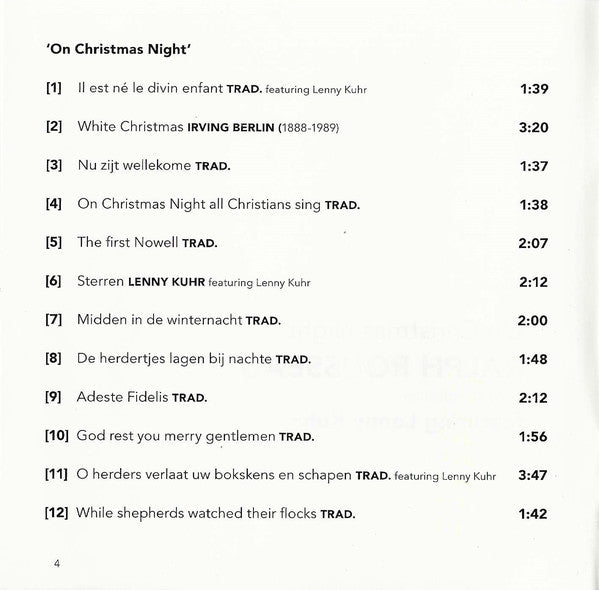 Ralph Rousseau Featuring Lenny Kuhr : On Christmas Night (CD, Album)