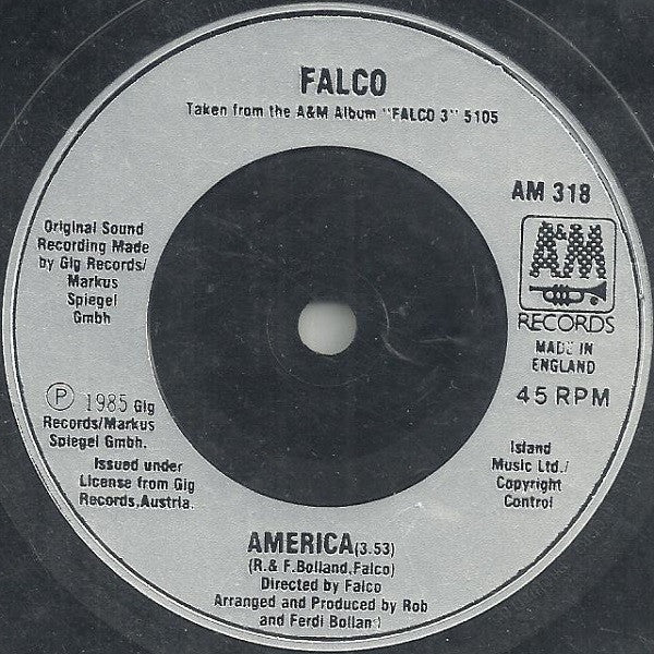 Falco : Vienna Calling (86 Edit / Mix) (7", Single, Sil)