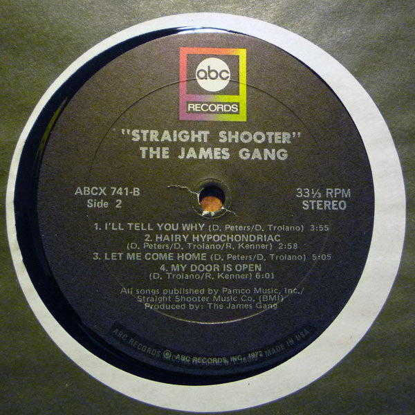 James Gang : Straight Shooter (LP, Album, Tru)