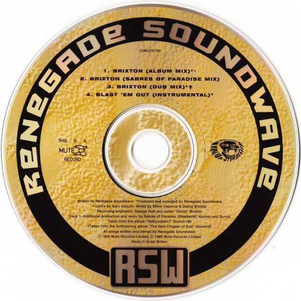 Renegade Soundwave : Brixton (CD, Single)